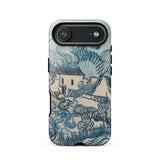 Blue Landscape with Houses - Vincent Van Gogh Phone Case Iphone 17 Air / Gloss Blue Cream-colored Phone Case Stylized Landscape Design