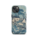 Blue Landscape with Houses - Vincent Van Gogh Phone Case Iphone 13 / Matte Blue White Illustrated Phone Case Stylized Village Scene Gogh’s
