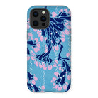 Blue and Pink Pochoir Florals - E.a. Seguy Iphone Case, 12 Pro Max / Matte, Iphone Case Blue Pink Floral Pattern Design