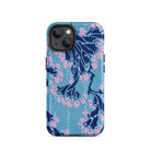 Blue and Pink Pochoir Florals E.a. Seguy Iphone Case, 14 / Matte, Floral Patterned Phone Case