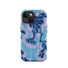 Blue and Pink Pochoir Florals E.a. Seguy Iphone Case, 15 / Matte, Blue Floral Patterned Phone Case