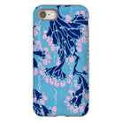 Blue and Pink Pochoir Florals - E.a. Seguy Iphone Case, 8 / Matte, Phone Case Blue Pink Floral Pattern