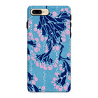 Blue and Pink Pochoir Florals E.a. Seguy Iphone Case, 8 Plus / Matte, Phone Case Navy Blue Pink Floral Pattern Turquoise