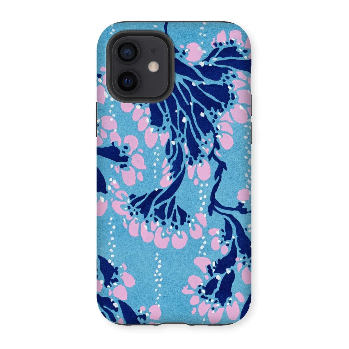 Blue and Pink Pochoir Florals - E.a. Seguy Iphone Case - 12 / Matte