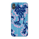 Blue and Pink Pochoir Florals E.a. Seguy Iphone Case, x / Matte, Phone Case Navy Blue Pink Floral Pattern Turquoise