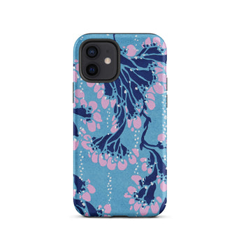 Blue and Pink Pochoir Florals - E.a. Seguy Phone Case, Indigo Blooms Drifts, Pink Pochoir Florals, Seguy Iphone Case