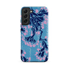 Blue and Pink Pochoir Florals E.a. Seguy Samsung Case, Galaxy S22 Plus / Matte, Blue Phone Case Pink Dark Floral Pattern