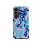 Blue and Pink Pochoir Florals E.a. Seguy Samsung Case, Galaxy S24 / Matte, Smartphone Blue Pink Floral Patterned Case
