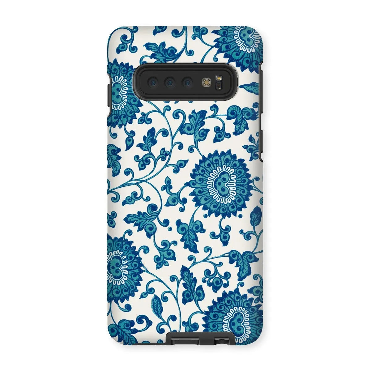 Blue And White Floral Aesthetic Art Phone Case - Owen Jones - Samsung Galaxy S10 / Matte - Mobile Phone Cases