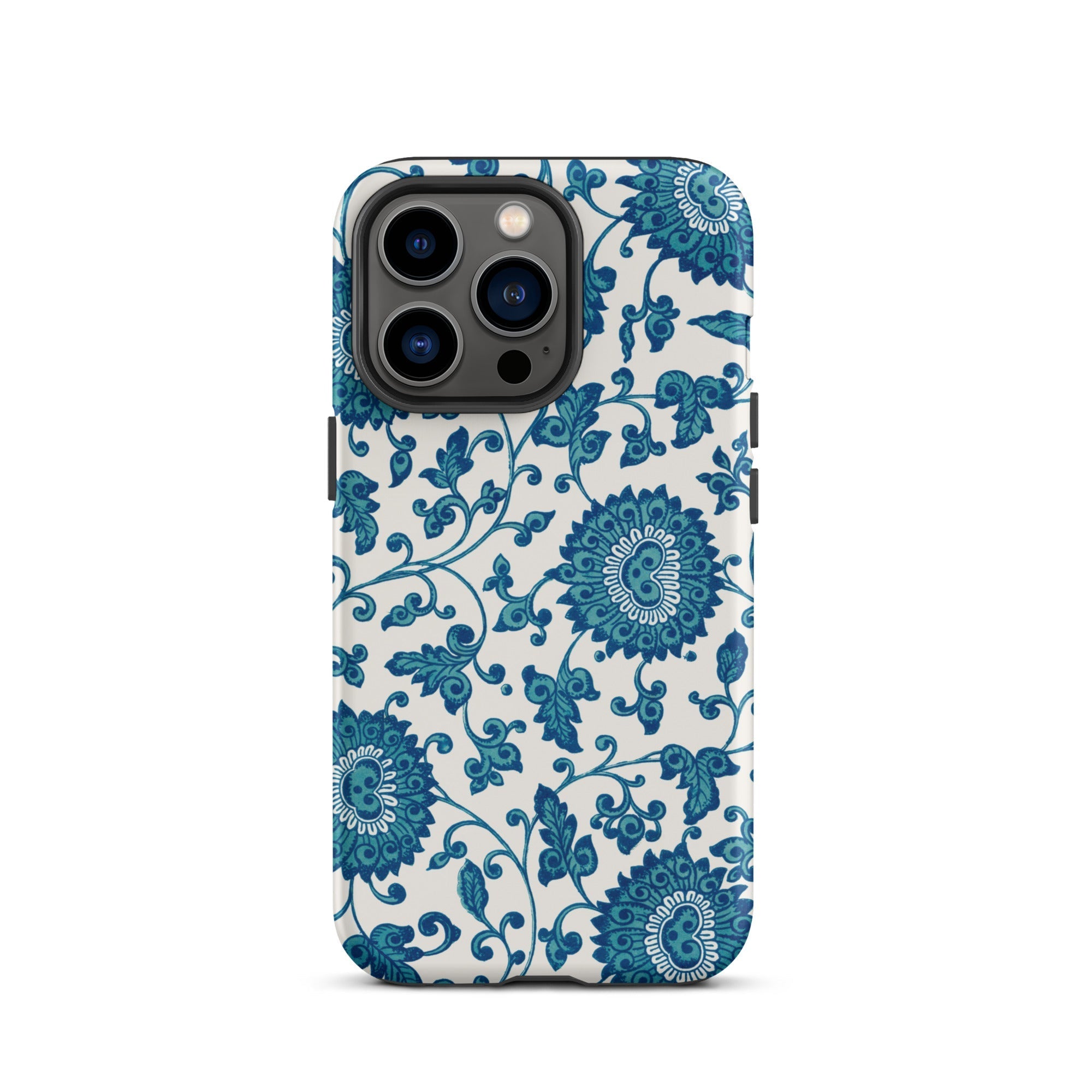 Blue and White Floral Pattern Owen Jones Iphone Case, 13 Pro / Matte, Floral Patterned Phone Case