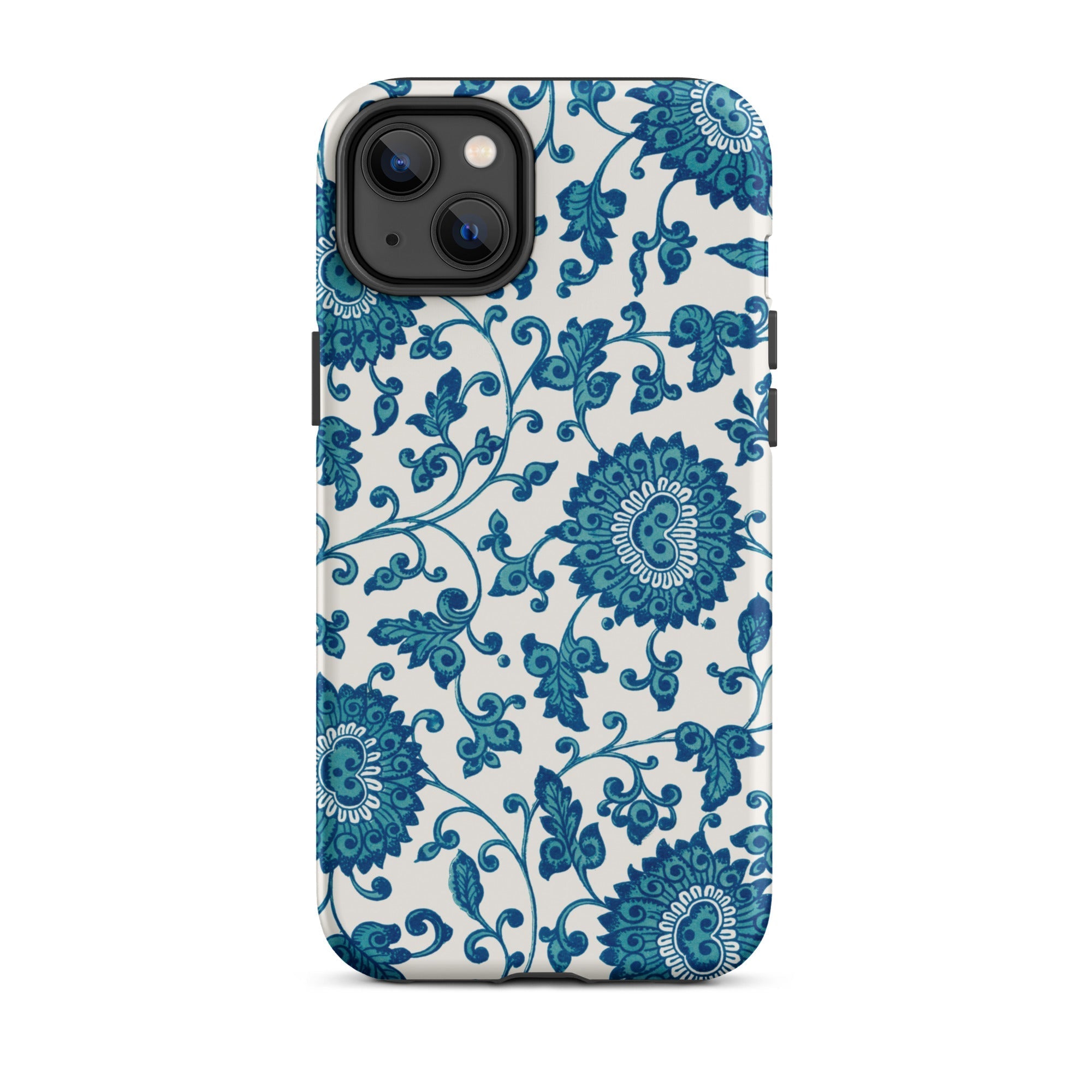Blue and White Floral Pattern Owen Jones Iphone Case, 14 Plus / Matte, Floral Patterned Phone Case