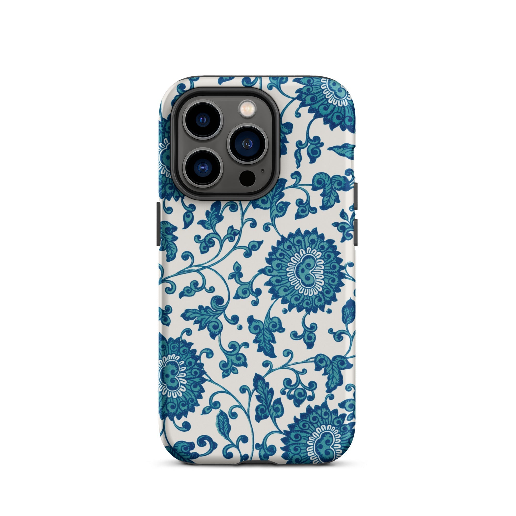 Blue and White Floral Pattern Owen Jones Iphone Case, 14 Pro / Matte, Blue Floral Patterned Phone Case