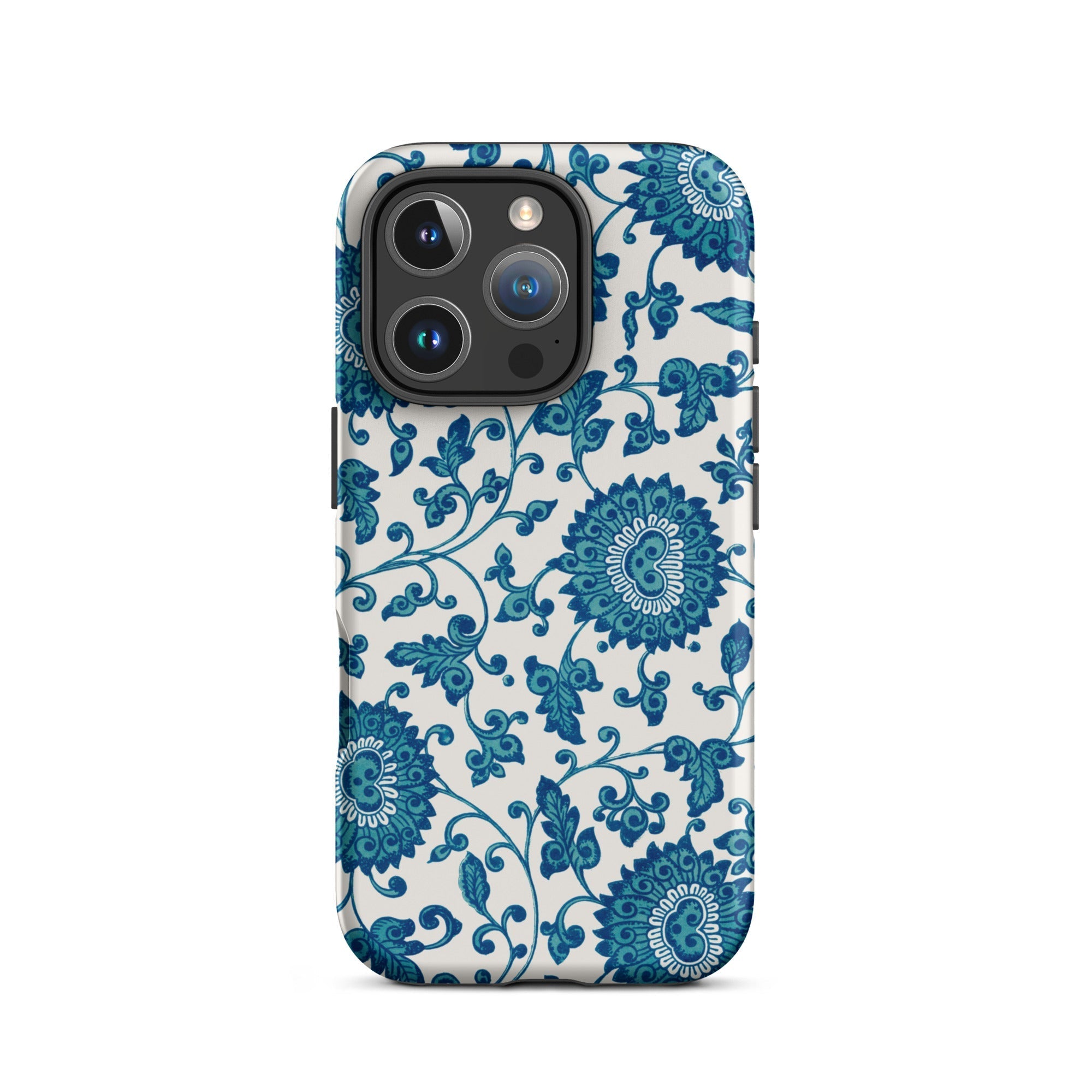 Blue and White Floral Pattern Owen Jones Iphone Case, 16 Pro / Matte, Blue Floral Patterned Phone Case