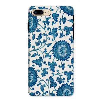 Blue and White Floral Pattern - Owen Jones Iphone Case, 8 Plus / Matte, Floral Patterned Phone Case Blue White Design Stylized