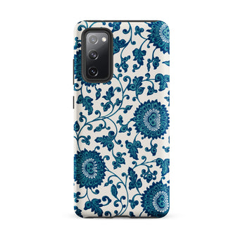 Blue and White Floral Pattern - Owen Jones Samsung Case, Galaxy S20 Fe / Matte, Phone Case Blue White Floral Pattern