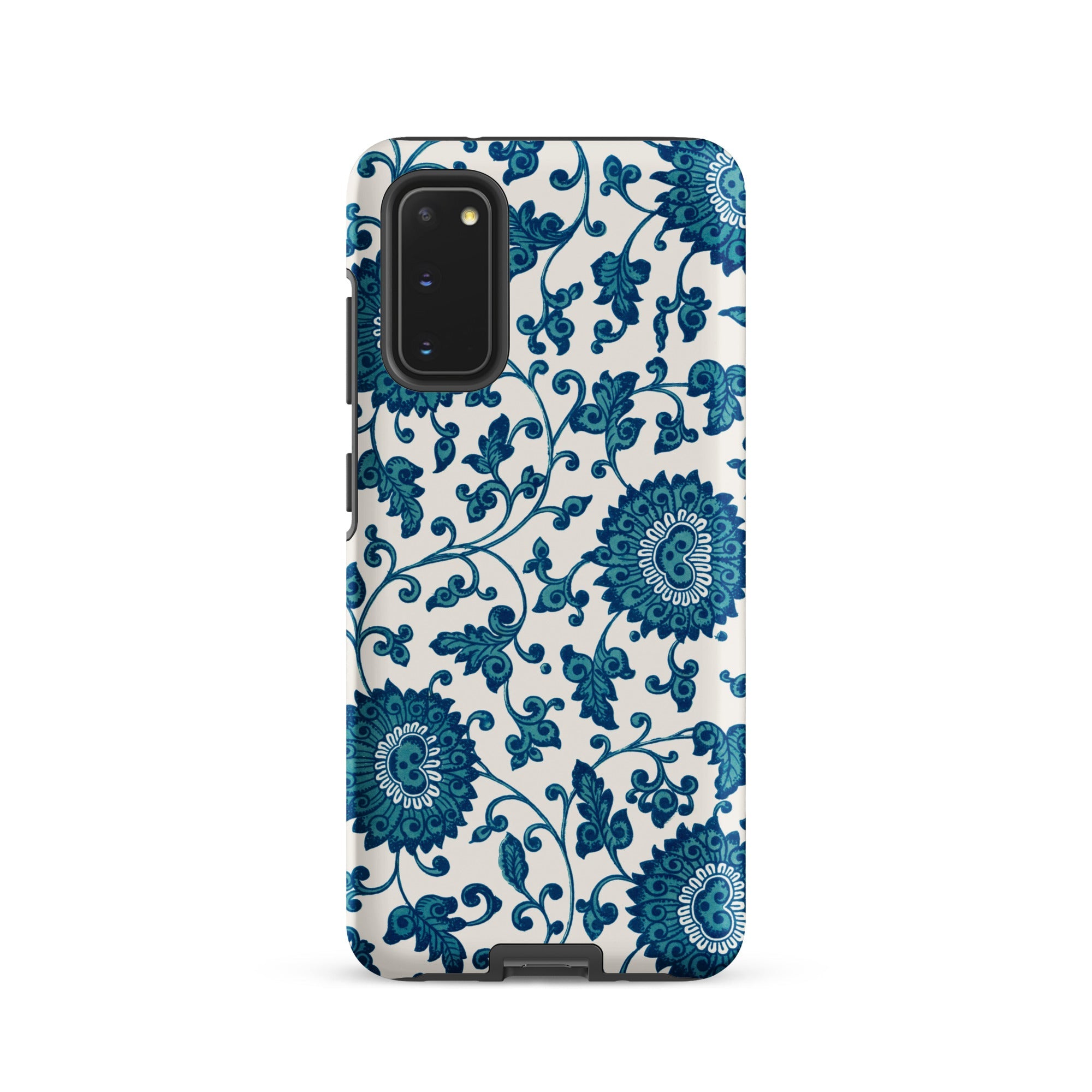 Blue and White Floral Pattern Owen Jones Samsung Case, Galaxy S20 / Matte, White Smartphone Case Blue Floral Pattern