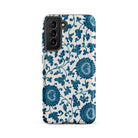 Blue and White Floral Pattern Owen Jones Samsung Case, Galaxy S21 Fe / Matte, White Smartphone Case Blue Floral Pattern