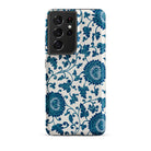Blue and White Floral Pattern Owen Jones Samsung Case, Galaxy S21 Ultra / Matte, Smartphone Blue White Floral Patterned Case