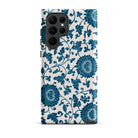 Blue and White Floral Pattern Owen Jones Samsung Case, Galaxy S22 Ultra / Matte, White Smartphone Case Blue Floral Pattern