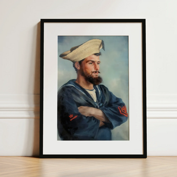 Bluejacket Hms ?Comus’ - Attribuito a Louise Caroline Alberta Stampa d’arte / Tela, 12x16’’ / 31x41cm / Cornice nera / Passe-partout, Poster Stampe