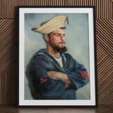 Bluejacket Hms ?Comus’ - Attribuito a Louise Caroline Alberta Stampa d’arte / Tela, 24x32’’ / 61x81cm / Cornice nera / Passe-partout, Poster Stampe