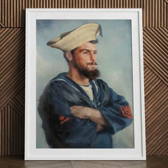 Bluejacket Hms ?Comus’ - Attribuito a Louise Caroline Alberta Stampa d’arte / Tela, 24x32’’ / 61x81cm / Cornice bianca / Passe-partout, Poster Stampe
