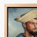 Bluejacket Hms ?Comus’ - Attributed to Louise Caroline Alberta Art Print / Canvas Framed Man Beard Light Beige Wide-brimmed Comus, Royal N
