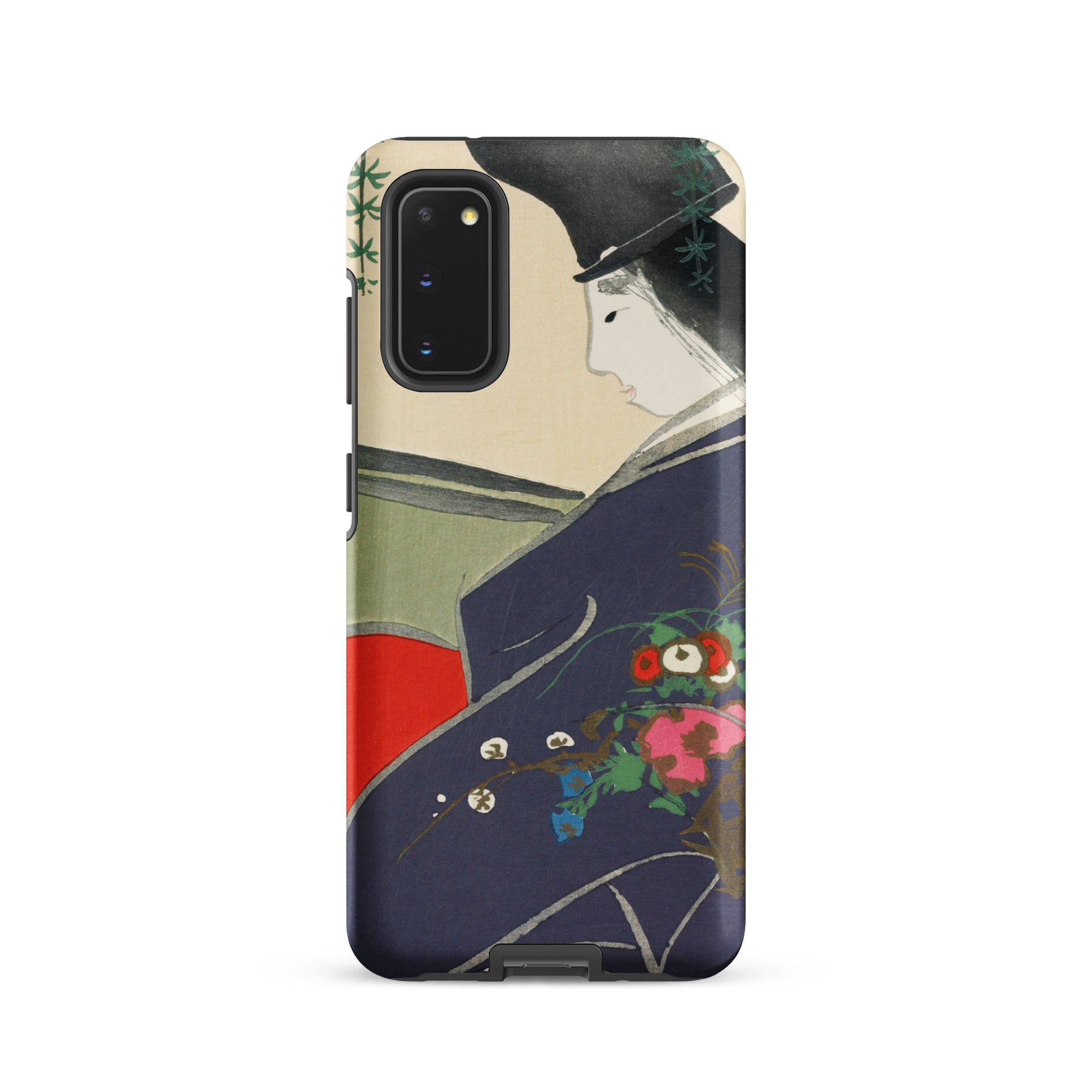 Boat from Momoyugosa Kamisaka Sekka Samsung Case, Galaxy S20 / Matte, Dark Blue Smartphone Case Traditional Japanese Painting Woman