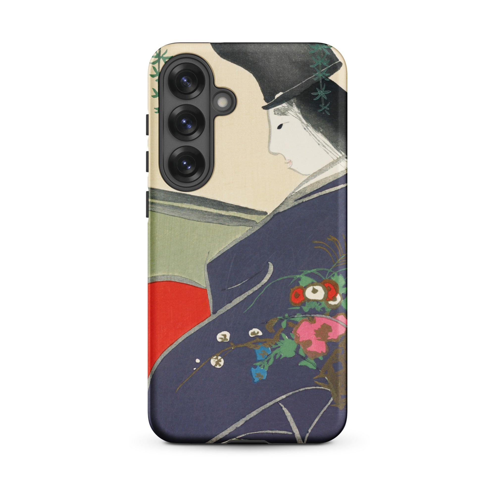 Boat from Momoyugosa Kamisaka Sekka Samsung Case, Galaxy S25 Plus / Matte, Phone Case Japanese Style Painting Figure Dark Blue Kimono