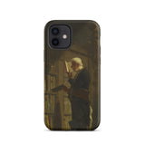 The Bookworm - Carl Spitzweg Iphone Case, 12 / Matte, Black Smartphone Case Classical Painting Man Book Library