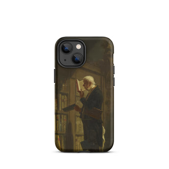 The Bookworm - Carl Spitzweg Iphone Case, 13 Mini / Matte, Black Phone Case Classical Painting Man Library
