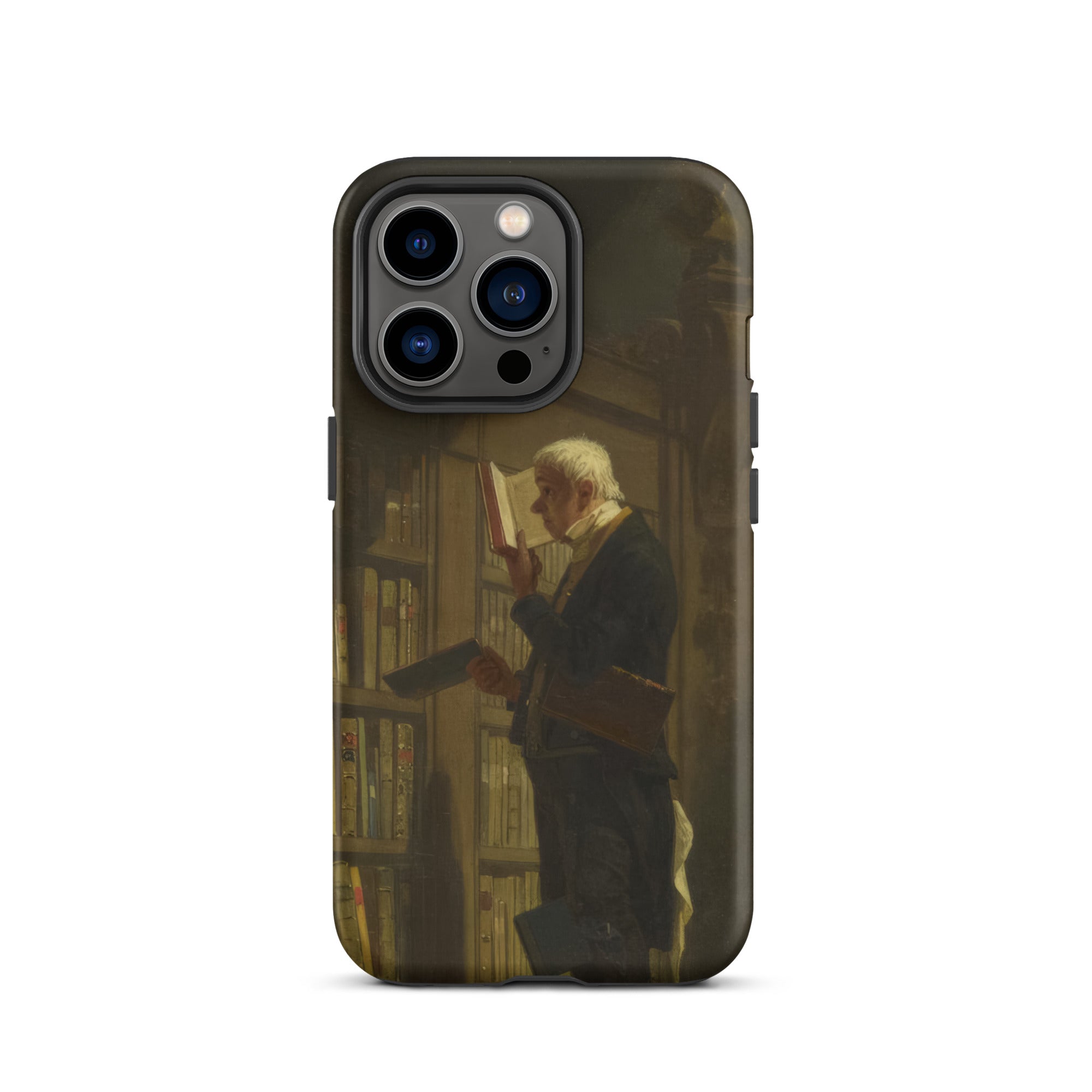 The Bookworm - Carl Spitzweg Iphone Case, 13 Pro / Matte, Black Iphone Case Painting Man Library