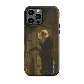 The Bookworm - Carl Spitzweg Iphone Case, 13 Pro Max / Matte, Black Iphone Case Classical Painting Man Library