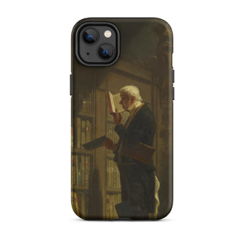 The Bookworm - Carl Spitzweg Iphone Case, 14 Plus / Matte, Black Iphone Case Painting Man Book