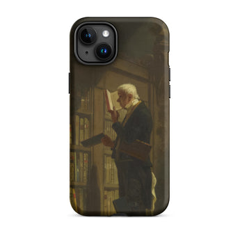 The Bookworm - Carl Spitzweg Iphone Case, 15 Plus / Matte, Black Iphone Case Classical Painting Man Book