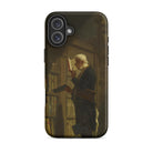 The Bookworm - Carl Spitzweg Iphone Case, 16 Plus / Tough Phone, Black Smartphone Case Elderly Man Book Library