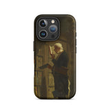 The Bookworm - Carl Spitzweg Iphone Case, 16 Pro / Matte, Black Smartphone Case Classical Painting Man Book