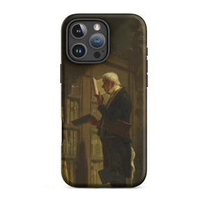 The Bookworm - Carl Spitzweg Iphone Case, 16 Pro Max / Matte, Black Iphone Case Classical Painting Man Book
