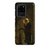 The Bookworm - Carl Spitzweg Phone Case Samsung Galaxy S20 Ultra / Matte Black Phone Case Classic Painting Elderly Man Dark Carl Spitzweg