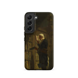 The Bookworm - Carl Spitzweg Phone Case Samsung Galaxy S22 / Matte Black Phone Case Detailed Illustration Elderly Man White Carl Spitzweg