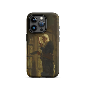 The Bookworm - Carl Spitzweg Phone Case Iphone 15 Pro / Matte Iphone Black Case Painting Man Library Carl Spitzweg Iphone, Pocket-sized