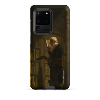 The Bookworm - Carl Spitzweg Samsung Case, Galaxy S20 Ultra / Matte, Black Smartphone Case Painting Man Library