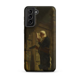The Bookworm - Carl Spitzweg Samsung Case, Galaxy S21 Plus / Matte, Smartphone Dark-toned Case Classical Painting Man Library