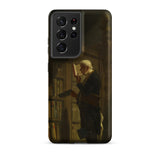 The Bookworm - Carl Spitzweg Samsung Case, Galaxy S21 Ultra / Matte, Black Smartphone Case Classical Painting Man Library