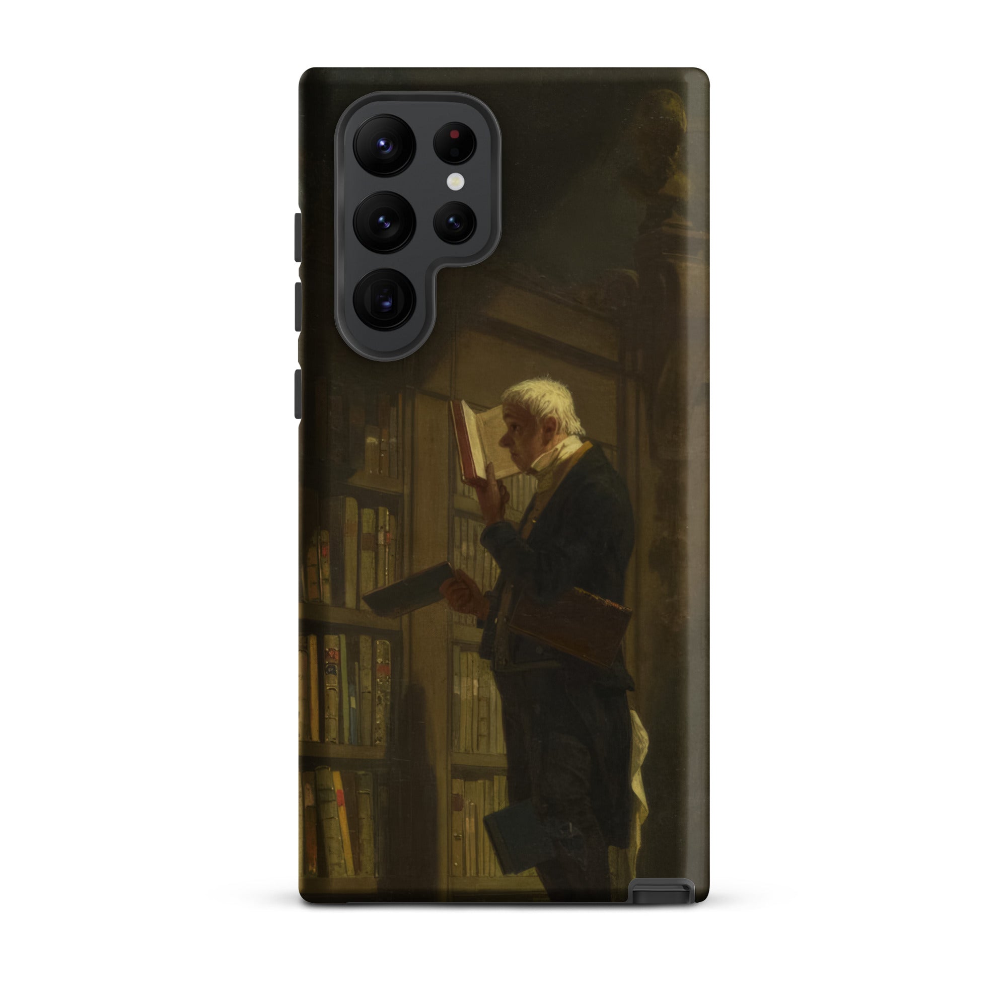 The Bookworm - Carl Spitzweg Samsung Case, Galaxy S22 Ultra / Matte, Black Phone Case Classical Painting Man Library