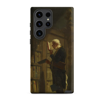 The Bookworm - Carl Spitzweg Samsung Case, Galaxy S23 Ultra / Matte, Smartphone Case Classical Painting Man Library