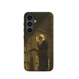 The Bookworm - Carl Spitzweg Samsung Case, Galaxy S24 / Matte, Dark-colored Smartphone Case Classical Painting Man Library