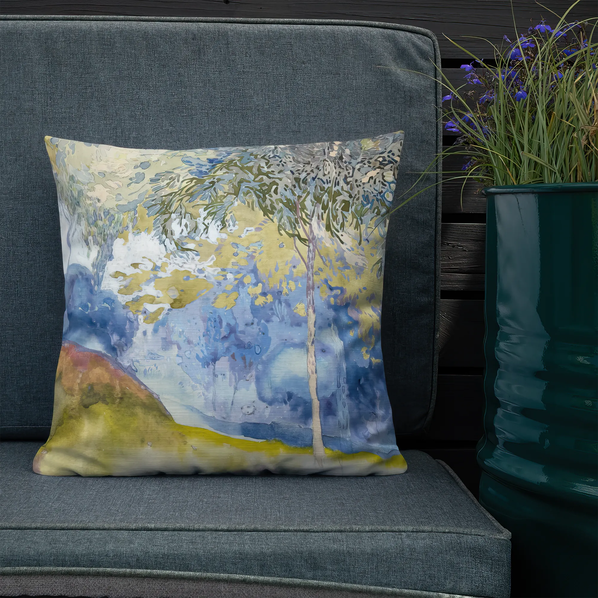 Boomrijk Landscape Cushion - Decorative Throw Pillow - Georges De Feure - Throw Pillows - Aesthetic Art