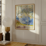 Boomrijk Landscape - Georges De Feure Art Nouveau Print, 40x48’’ / 101x122cm / Unframed, Framed Abstract Watercolor Artwork Blue Golden