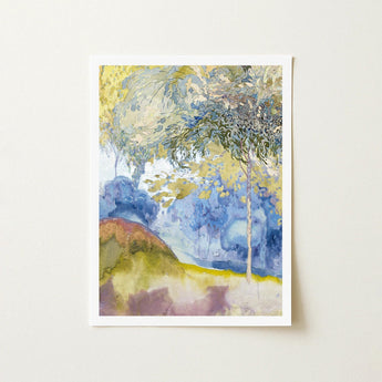 Boomrijk Landscape - Georges De Feure Art Nouveau Print / Canvas Framed Watercolor Soft Blues Yellows Greens Feure’s, Movement’s Graceful